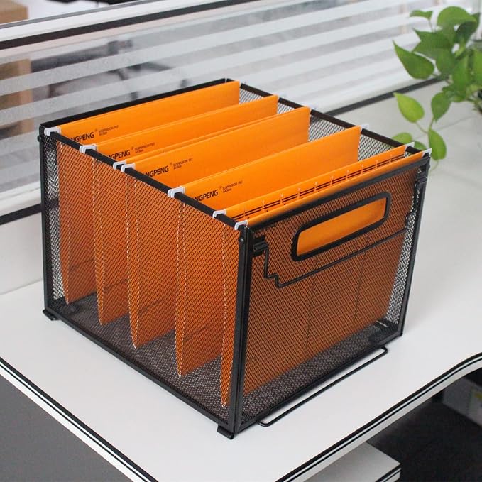 SETTFRFE 2 Pack File Organizer, Metal File Crates - Image 9