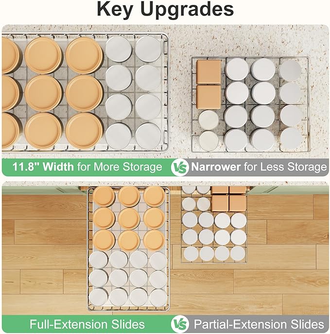Stainless Steel Pull Out Cabinet Organizer-1 Pack, Minimalist Design Frame - Image 6