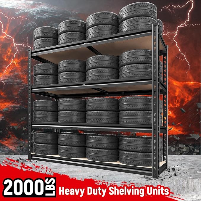 REIBII 40" W Garage Shelving 2000LBS Storage Shelves Adjustable Metal Shelving - Image 7