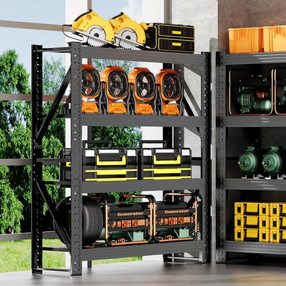 32" W Garage Shelving, 4-Tier Heavy Duty Storage Shelves Unit - Image 8