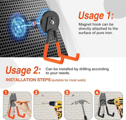 8 Pack Heavy Duty Storage Magnetic Utility Hooks Large Garage Strong Extra - Image 7
