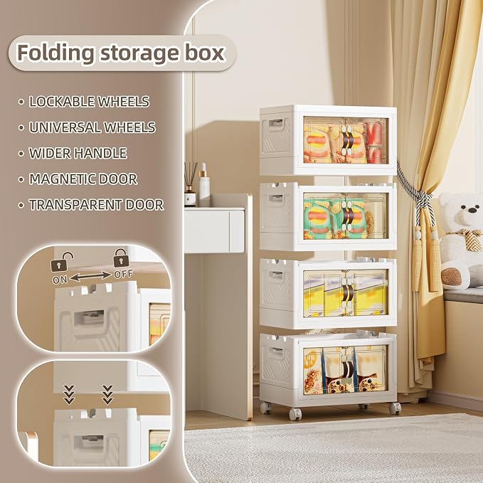 104 QT / 26 Gal Multi-Purpose Stackable Storage Cabinet: Double Magnetic Doors - Image 5