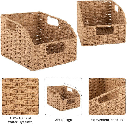 OIAHOMY Pantry Baskets for Organizing, Paper Rope Baskets - Image 6