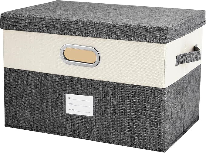 Large Linen Fabric Foldable Storage Bins by Unknown
