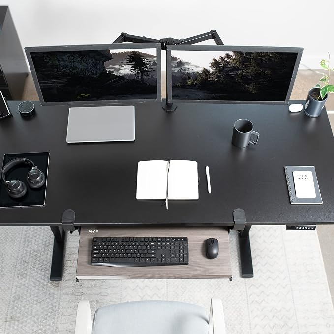VIVO Large Clamp-on Computer Keyboard and Mouse Under Desk Slider Tray - Image 2