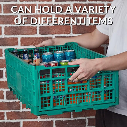 Collapsible Storage Crates, 52 Liter Heavy Duty Foldable Plastic Crates - Image 3