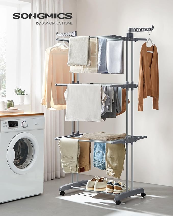 SONGMICS Clothes Drying Rack Stand 4-Tier, Foldable Laundry Drying Rack - Image 2