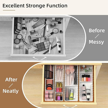 Desk Drawer Organizer Tray 4 PCS Plastic Office Drawer Organizer Bins Junk - Image 4