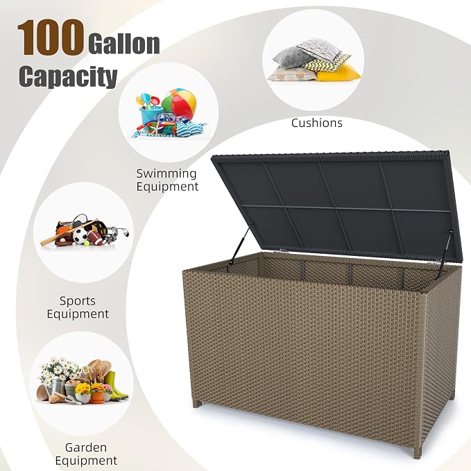 Outdoor Storage Box 150 Gallon, Mobile Waterproof Aluminum Deck Box, UV - Image 6
