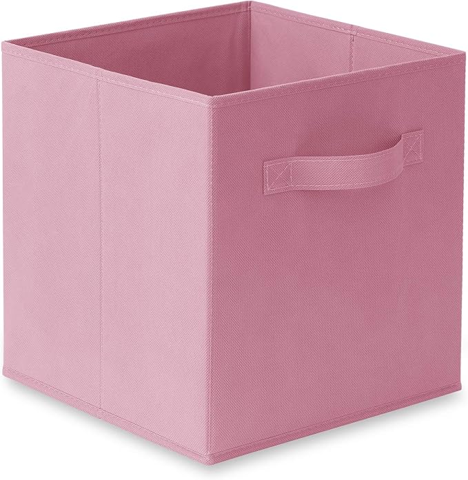 Casafield Set of 6 Collapsible Fabric Cube Storage Bins, Light Pink - Image 2