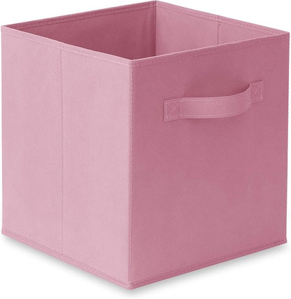 Casafield Set of 6 Collapsible Fabric Cube Storage Bins, Light Pink - Image 2