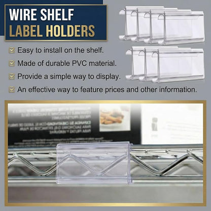 Kathfly 500 Pcs Plastic Wire Shelf Label Holder Tags - Image 7