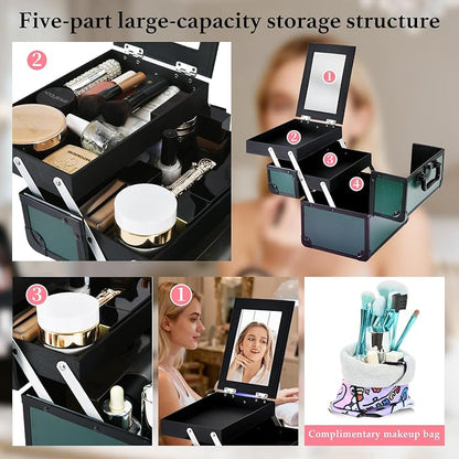 Makeup Train Case, Portable Makeup Case - Image 5
