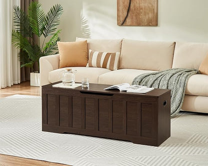 VANKILEY 51.2" Storage Chest Extra Large, Wooden Storage Bench, Espresso | Chest - Image 4