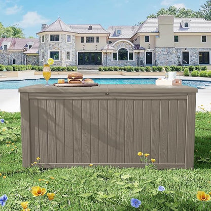 270 Gallon Resin Deck Box, Waterproof Outdoor Storage Box - Image 2