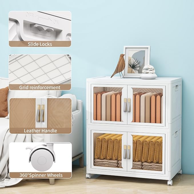 Large Clear Stackable Storage Bins - Image 3