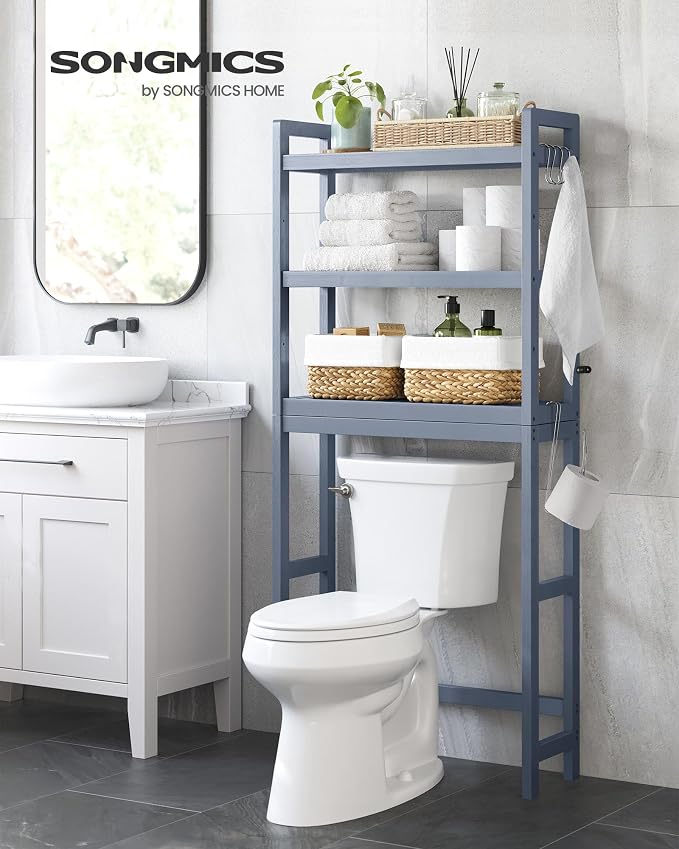 SONGMICS Over The Toilet Storage, 3-Tier Over Toilet Bathroom Organizer - Image 2