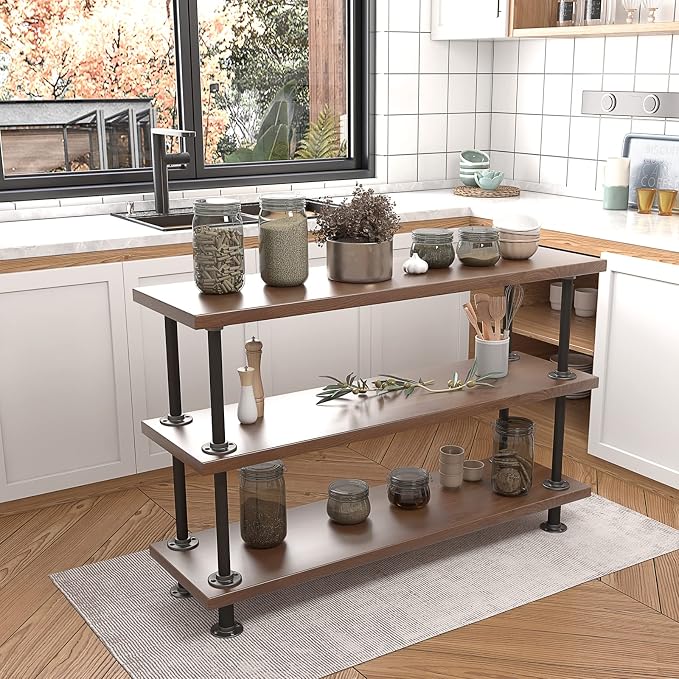 MUZIK 3-Tier Industrial Pipe Table Legs, Heavy Duty - Image 2