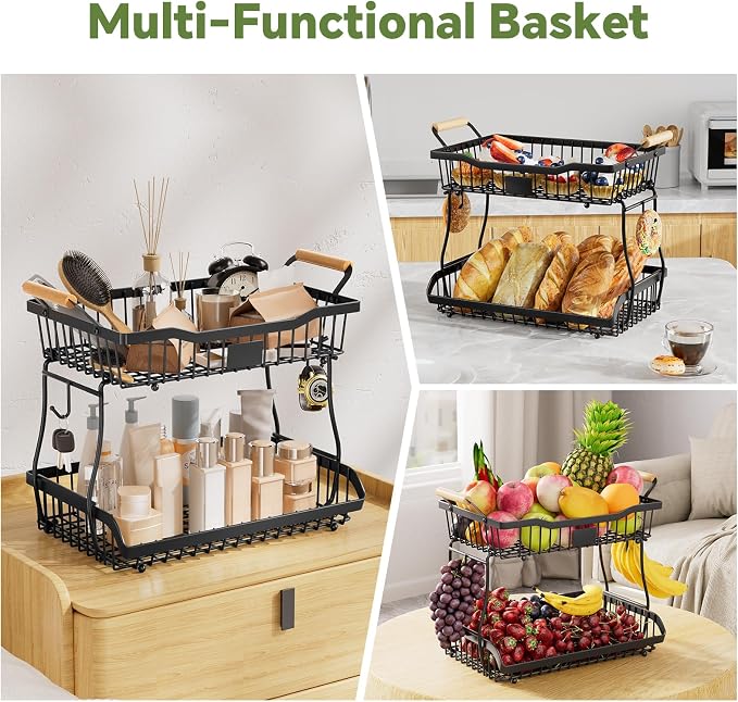 Simple Trending Fruit Basket 2-Tier Detachable, - Image 6