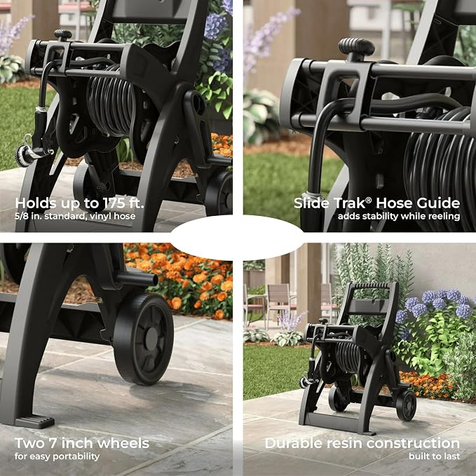 175FT Hose Reel Cart, Garden Water Hose Reel - Image 4