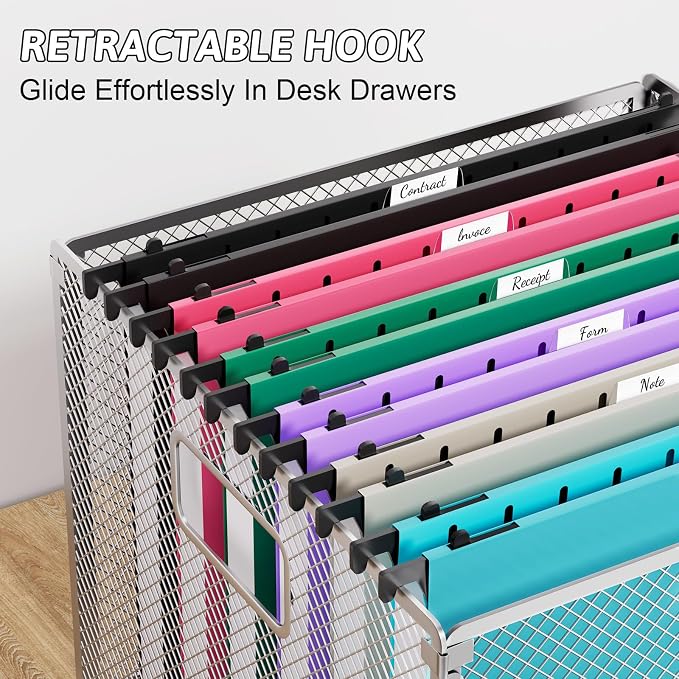 Plastic Hanging File Folders Letter Size, Heavy Duty 1 Inch Expansion, 12 Pack - Image 6