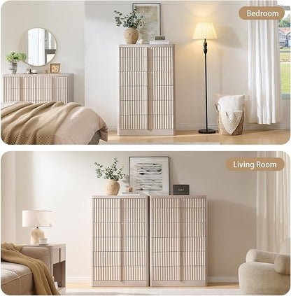 Fluted Dresser for Bedroom, Chest of Drawers, Curved Profile Design, Modern - Image 5