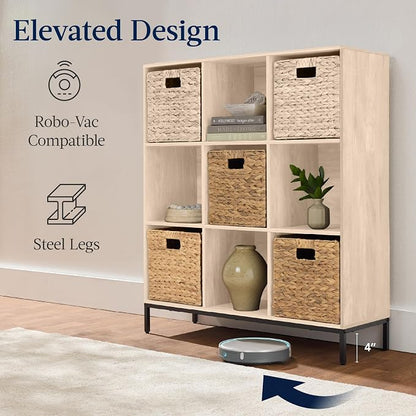 Best Choice Products 9-Cube Bookshelf, 3-Tier Wood Storage Bookcase W/Legs - Image 6