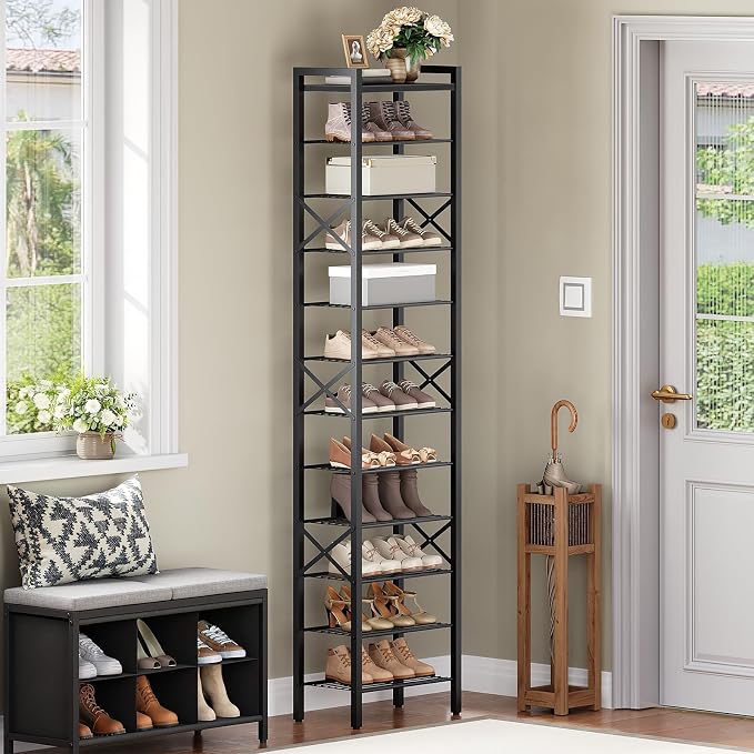 YATINEY 12-Tier Narrow Shoe Rack, Tall Shoe Rack - Image 6