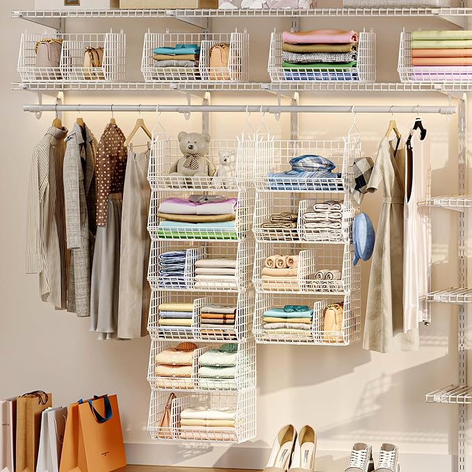 6 Tier Extra Large Hanging Closet Organizer, Closet Storage Hanging - Image 2