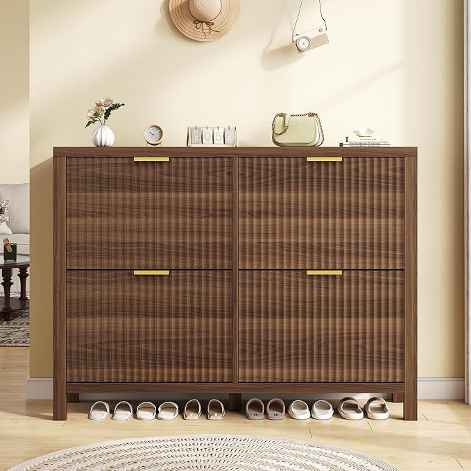 47" Fluted Shoe Cabinet Stoarge - Image 3