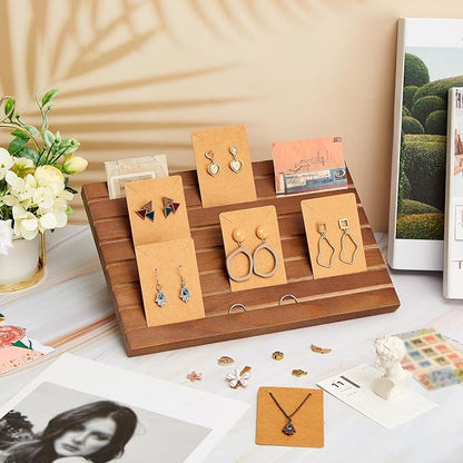 Blulu 31 Pack Wooden Earring Display Stand 7 Slots jewelry Display Holder - Image 3