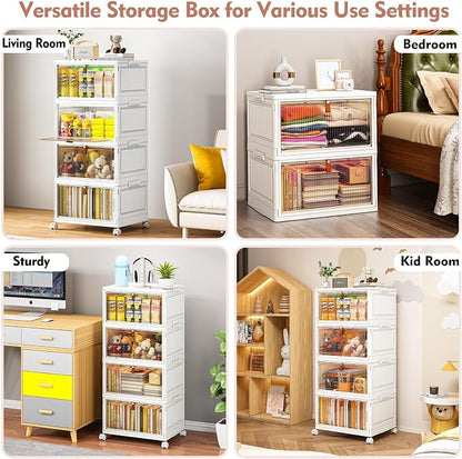 CTSNSLH 4 Tier Plastic Storage Bins - 28Qt Stackable with Lids - Image 4
