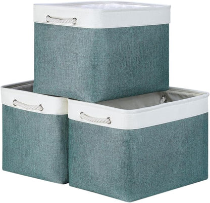 Bidtakay Large Storage Baskets for Shelves 3 Pack Fabric Storage Bins for by BidtakayBaskets