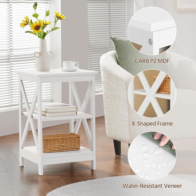 Yaheetech End Tables Set of 2, 3-Tier Side Tables - Image 5
