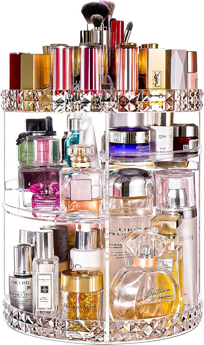 360 Rotating Makeup Organizer Large Perfume Cosmetics Organizer Beauty by V-HANVER