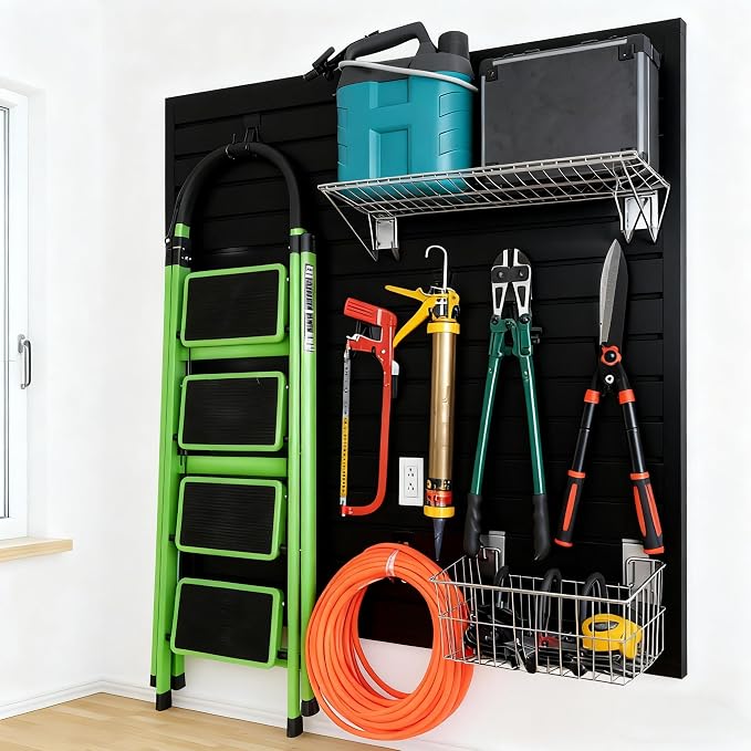 Yuzzy Slat Wall Paneling 4 x 4ft, Garage Slatwall Panel Wall Storage Systems - Image 3