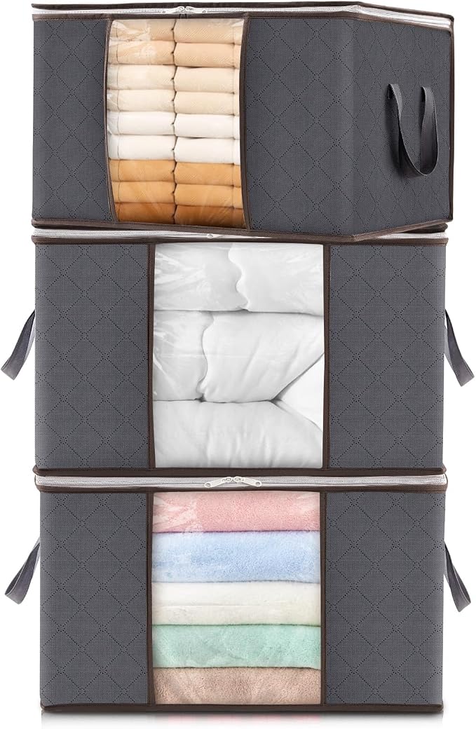 Lifewit 3 Packs Clothes Storage Bag, Storage Bins by Lifewit