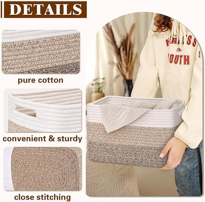 Storage Baskets for Organizing, 4 Pack Storage Baskets for Shelves, Woven - Image 5