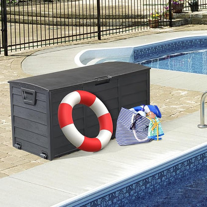 Deck Box, 75 Gallon Waterproof Resin Outdoor Storage Box - Image 4