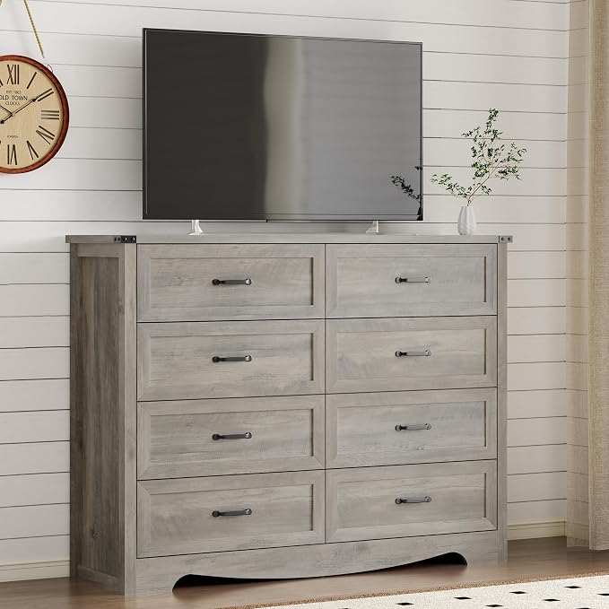 8-Drawer Dresser for Bedroom, Modern Wooden Chest of Drawers - Image 6