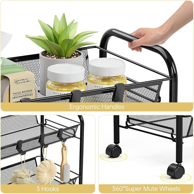 TOOLF 5-Tier Metal Utility Cart - Image 4