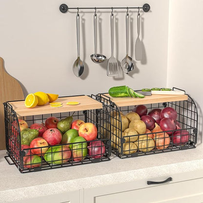 2 Set Stackable Wire Basket - Image 7