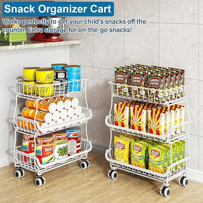 OKZEST 3-Tier Rolling Pantry Floor Organizers and Storage Cart - Image 6