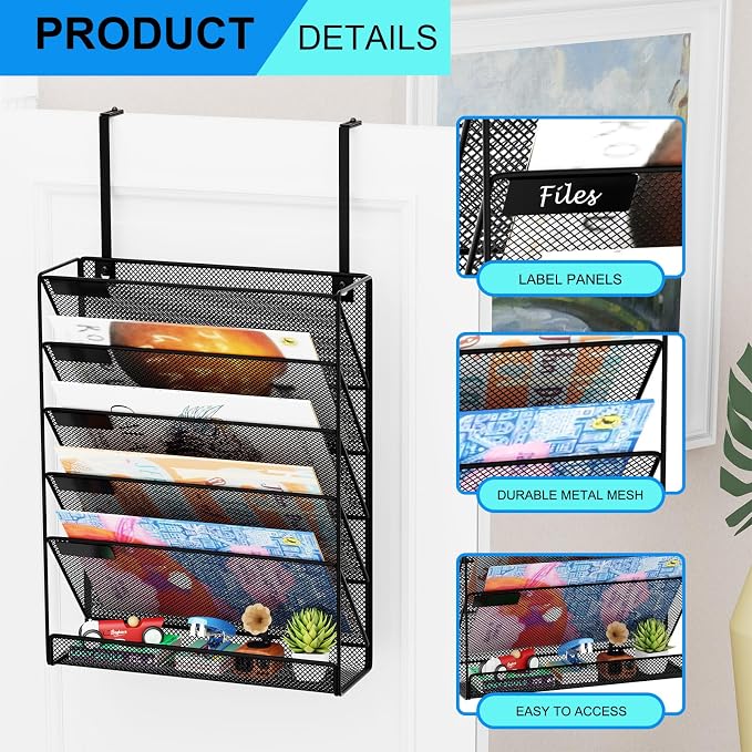 6-Tier Hanging File Organizer Office Cubicle Accessories - Image 4