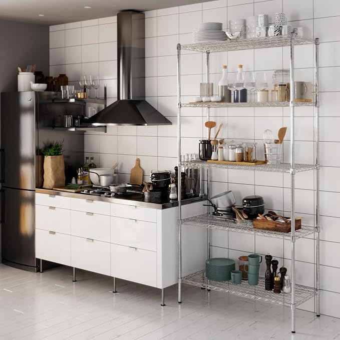 18" Deep x 42" Wide x 86" Height Wire Shelving Kit | 5-Tier | NSF Commercial - Image 8