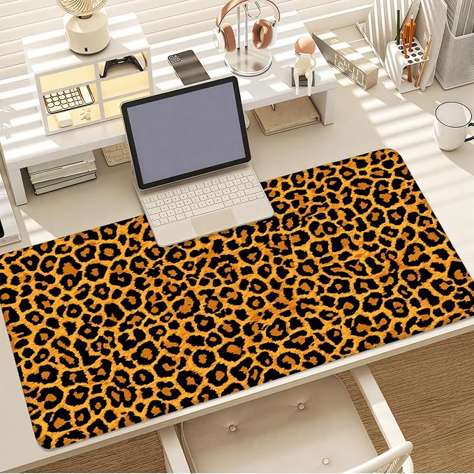 Leopard Print Mouse Pad – Large Extended Desk Mat 35.43 x 15.75 in – Bold - Image 7