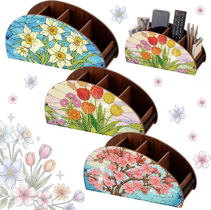 Novabright 3 Pcs Stained Glass Flower Diamond Art Organizer Storage Boxes DIY by Unknown