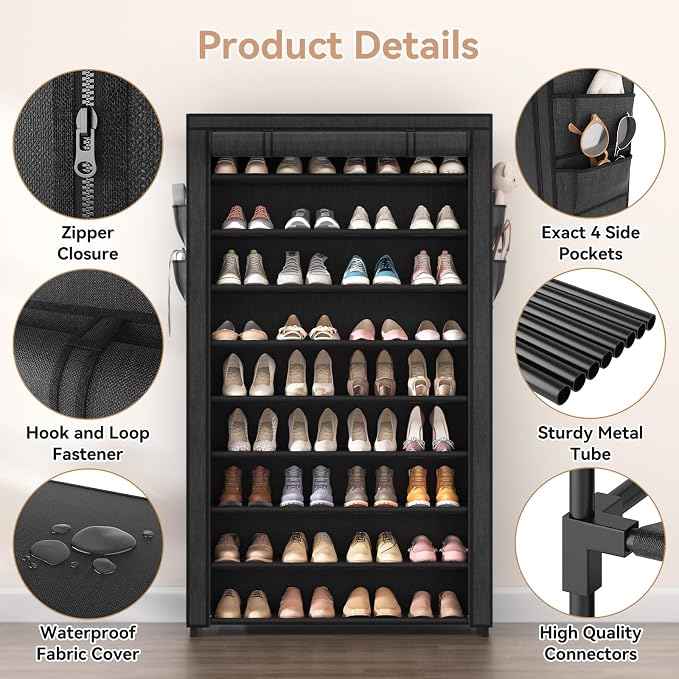 LANTEFUL Shoe Rack with Covers - Image 4