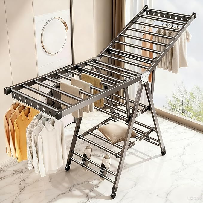Heavy Duty 3-Tier Clothes Drying Rack - Image 8