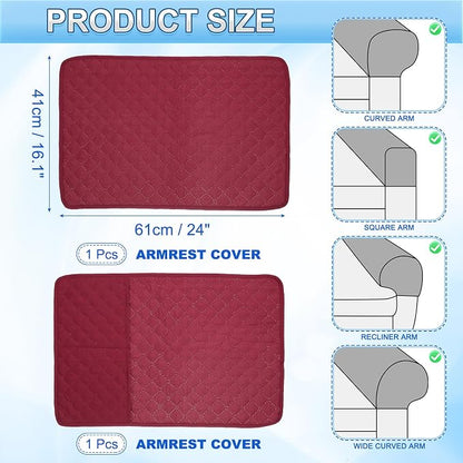 uxcell 2 PCS Armrest Covers, Couch Arm Cover Furniture Protect Slide Recliner - Image 2